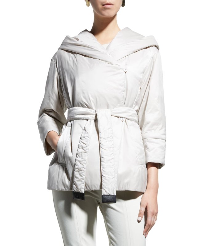 Greenpa Belted Hooded Puffer Jacket
